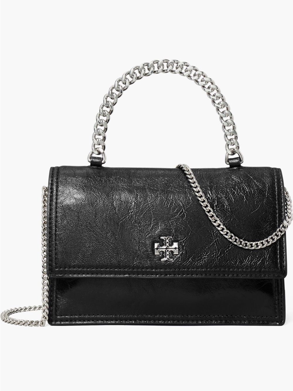 TORY BURCH Kira Distressed Mini Top Handle Wallet on a Chain